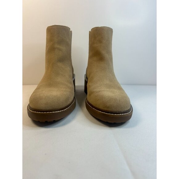 Vince Camuto Kelivena Suede Chelsea Boots Taupe Womens 9W Chunky Lug Sole Block - Picture 5 of 14